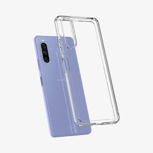 ACS03130 - Sony Xperia 10 III Case Ultra Hybrid in crystal clear showing the back